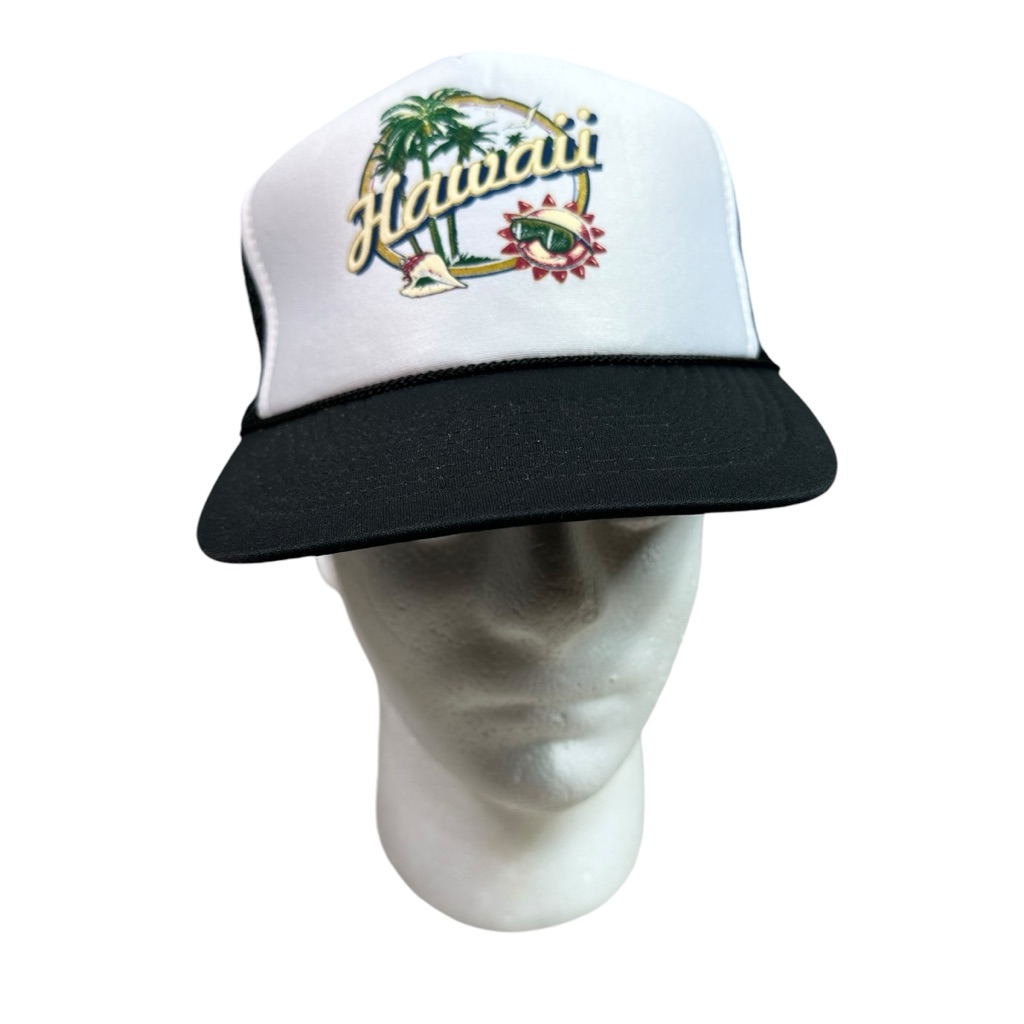 Vintage Hawaii Beach Trucker Hat Nissin Cap Rope Front Snapback Adjustable